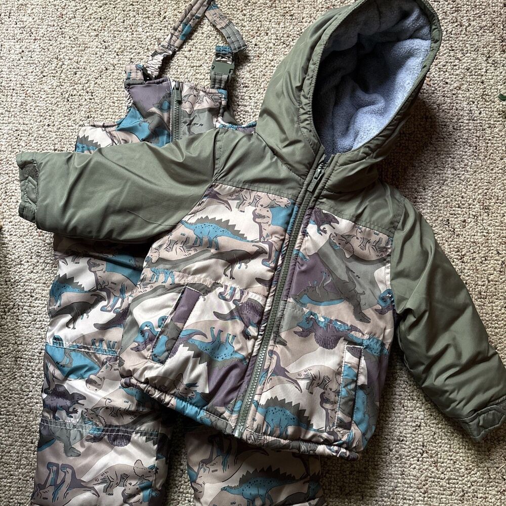 Carter’s Camouflage Dinosaur Two Piece Snowsuit 24 Months